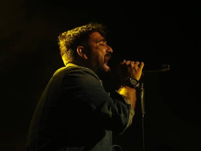 El cantante Antonio Orozco durante su concierto en Alcobendas, Madrid. 