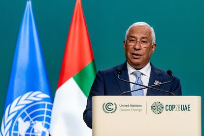 Antonio Costa, primer ministro saliente de Portugal, el 2 de diciembre en la cumbre del clima de Dubái.