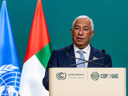 Antonio Costa, primer ministro saliente de Portugal, el 2 de diciembre en la cumbre del clima de Dubái.