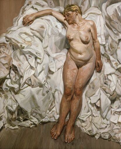 'Standing by the Rags', 1988-9. Cortesía del Archivo de Lucian Freud.