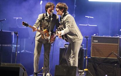 Integrantes de la Bootleg Beatles, en la Plaza de Toros de las Ventas.