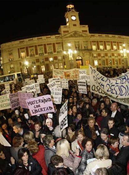 La persecución del aborto ha movilizado de nuevo a las feministas. En la foto, una concentración, en enero, en Madrid.