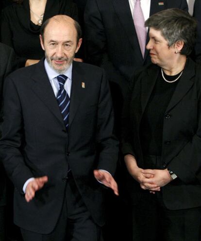 Rubalcaba y la secretaria de Seguridad Nacional de EE UU, Janet Napolitano.