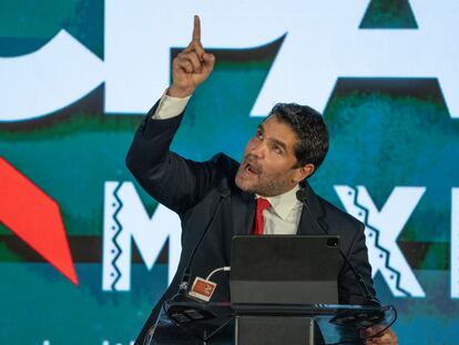 Eduardo Verástegui durante la clausura de la Conferencia Política de Acción Conservadora en Ciudad de México el 19 de noviembre 2022.