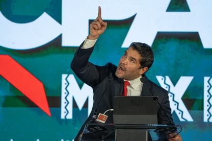 Eduardo Verástegui durante la clausura de la Conferencia Política de Acción Conservadora en Ciudad de México el 19 de noviembre 2022.