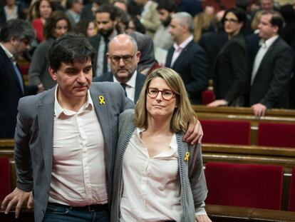 Sergi Sabrià i Elsa Artadi al Parlament.