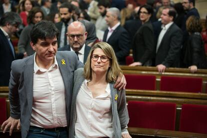 Sergi Sabrià i Elsa Artadi al Parlament.