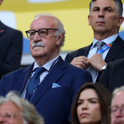 Dusseldorf (Germany), 24/06/2024.- Former soccer coach Vicente del Bosque watches the UEFA EURO 2024 group B soccer match between Albania and Spain, in Dusseldorf, Germany, 24 June 2024. (Alemania, España) EFE/EPA/FRIEDEMANN VOGEL
