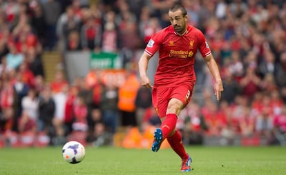 José Enrique, como jugador del Liverpool, en 2013.