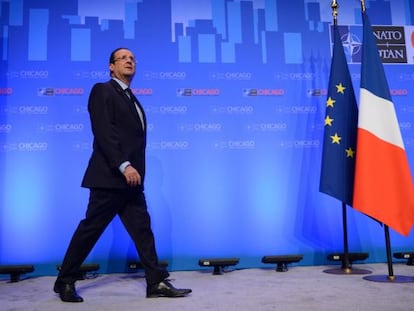 El presidente franc&eacute;s, Fran&ccedil;ois Hollande, durante la cumbre de la OTAN en Chicago. 