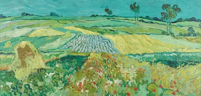 'Fields near Auvers-sur-Oise' ('Campos cerca de Auvers-sur-Oise'), Vincent van Gogh, 1890, óleo sobre lienzo, 50 x 101 cm. Museo Belvedere. Cortesía del Museo Van Gogh.