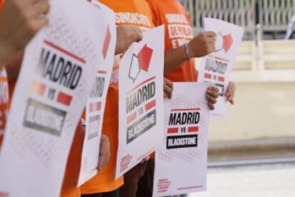 Carteles de la nueva campaña del Sindicato de Inquilinas: "Madrid vs Blackstone".