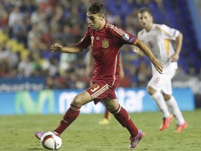 Munir en su debut con Espa&ntilde;a contra Macedonia. 