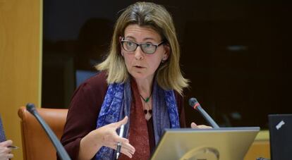 Ana Oregi este miércoles en el Parlamento vasco.