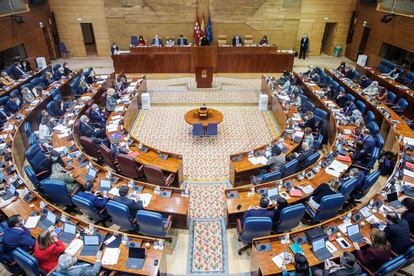 Imagen del pleno de la Asamblea de Madrid.
