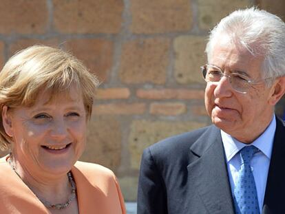 Angela Merkel y Mario Monti, el pasado 4 de julio en Roma.