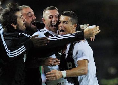 Cristiano Ronaldo celebra su segundo gol al Empoli.
