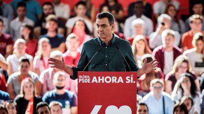 El secretario general del PSOE y presidente del Gobierno en funciones, Pedro Sánchez