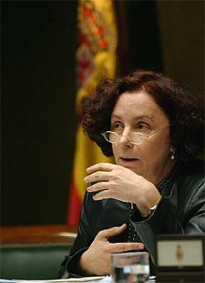 La ministra de Exteriores, Ana Palacio, ayer en el Senado.