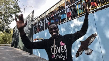 One of the 119 Sub-Saharan Africans who jumped the Ceuta border fence on Wednesday.