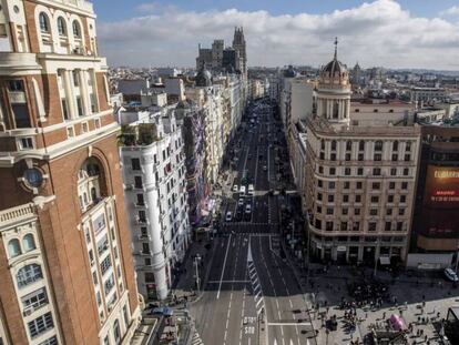 La Gran Vía de Madrid en octubre de 2017. 
 