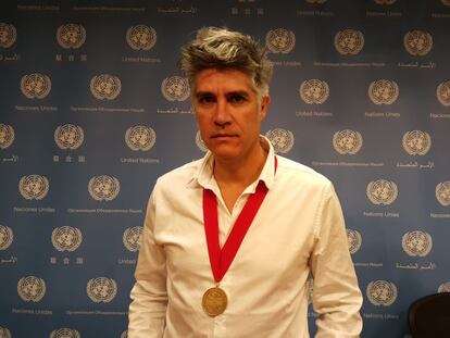 El arquitecto chileno Alejandro Aravena en la sede de las Naciones Unidas