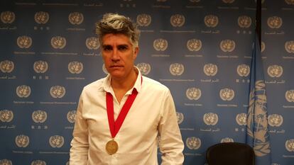 El arquitecto chileno Alejandro Aravena en la sede de las Naciones Unidas