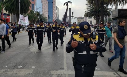 Un grupo de policías capitalinos en septiembre de 2019.