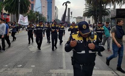 Un grupo de policías capitalinos en septiembre de 2019.