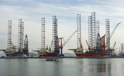 Plataformas petroleras en fase de construcción