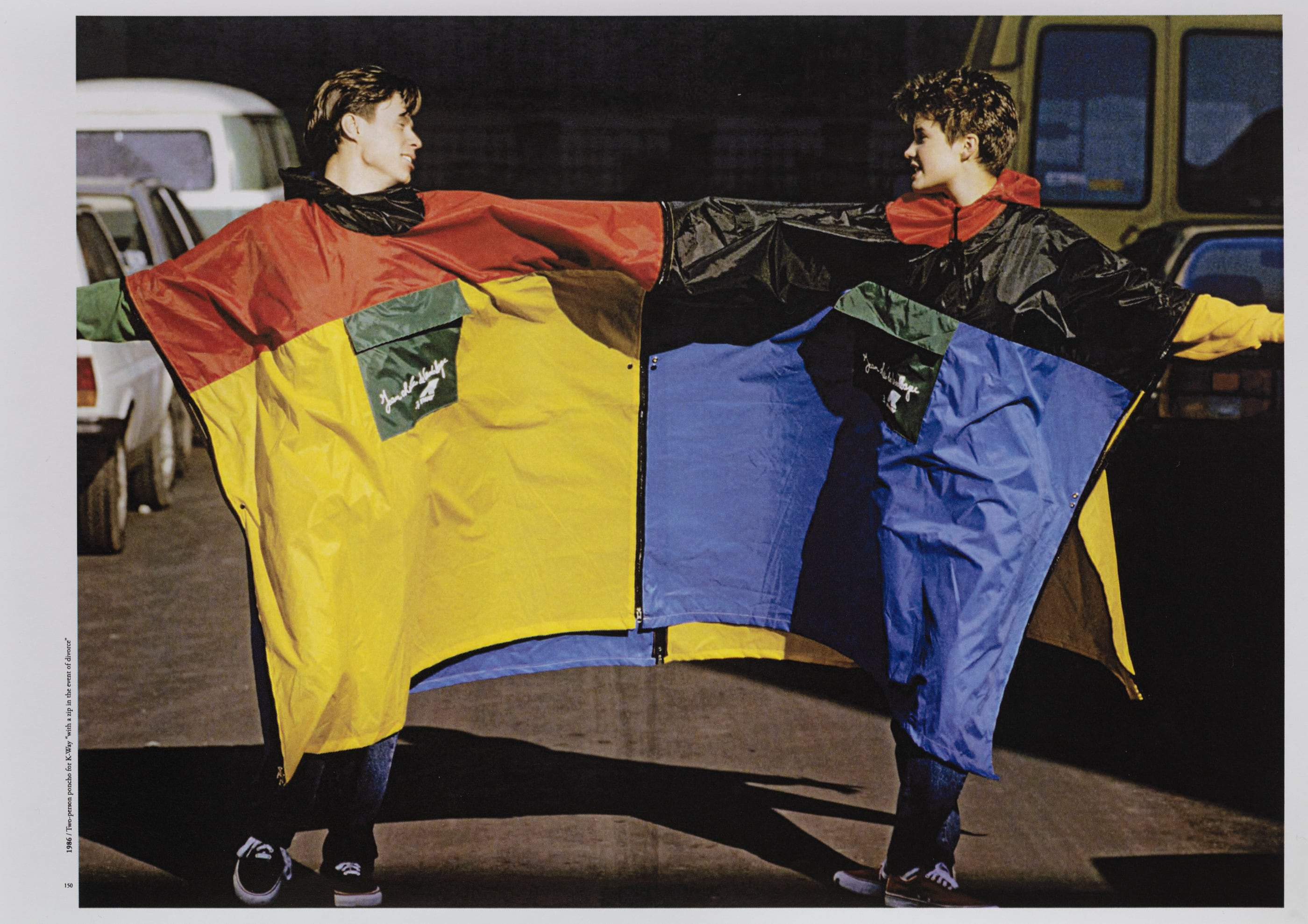 Colaboración de K-Way con Jean-Charles de Castelbajac, 1986.