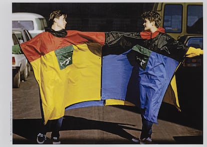 Colaboración de K-Way con Jean-Charles de Castelbajac, 1986.
