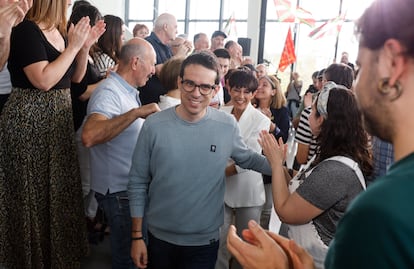 El candidato a lehendakari de EH Bildu, Pello Otxandiano, el 6 de abril en San Sebastián (Gipuzkoa).