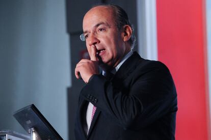 El expresidente mexicano Felipe Calderón, en una conferencia de 2017.