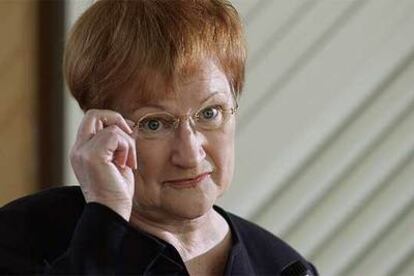 La presidenta de Finlandia, Tarja Halonen, en Helsinki.