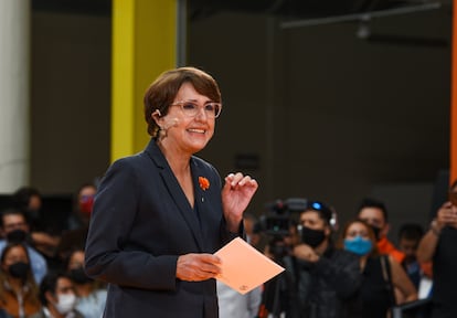 Patricia Mercado, el 13 de junio de 2022 en Toluca (Estado de México).