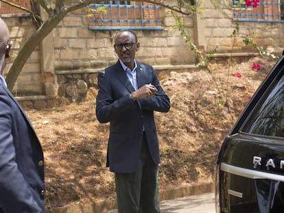 El presidente de Ruanda Paul Kagame despu&eacute;s de votar en Kigali el viernes. 