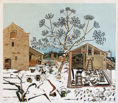 'La masia' de Miró, nevada després de la intervenció de Regina Giménez.