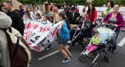 Vecinos de La Utopía, en una manifestación en mayo de 2013.