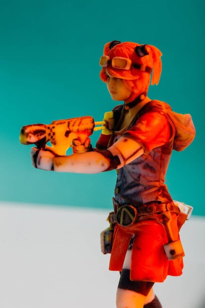 Figura de una guerrera impresa en 3D.