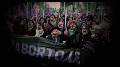 Manifestación en Buenos Aires a favor de la legalización del aborto.