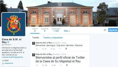 El perfil de la Casa Real en Twitter