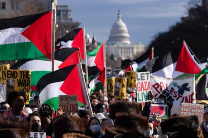 protesta a favor de palestina