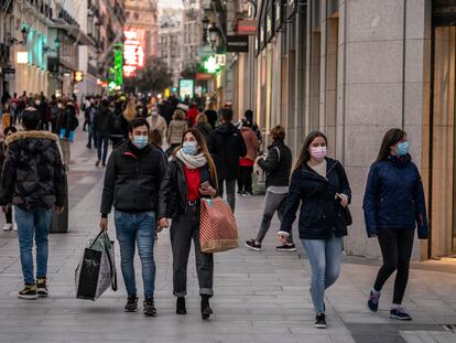 Aspecto de la madrileña calle comercial Preciados.