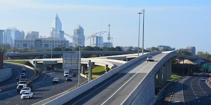 Tramo de la autopista I77 en las afueras de Charlotte (Carolina del Norte, EE UU).