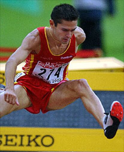 Antonio Jiménez, durante su carrera de clasificación para la final de hoy.