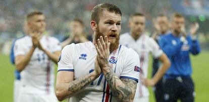 Imagen de la selección de Islandia durante la última Eurocopa. 