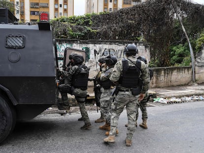 Miembros de una unidad especial de la policía venezolana