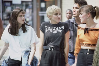 Madonna durante el rodaje de 'Papa don't preach' en 1986.