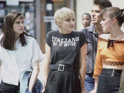 Madonna durante el rodaje de 'Papa don't preach' en 1986.